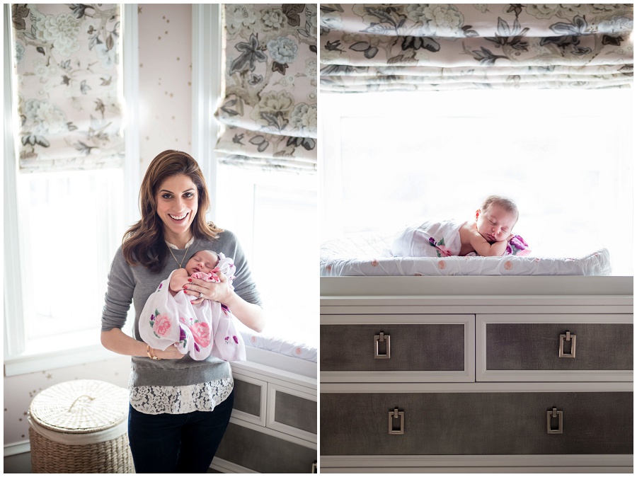 Lifestyle At Home Newborn Session, Changing Table In Front Of Window